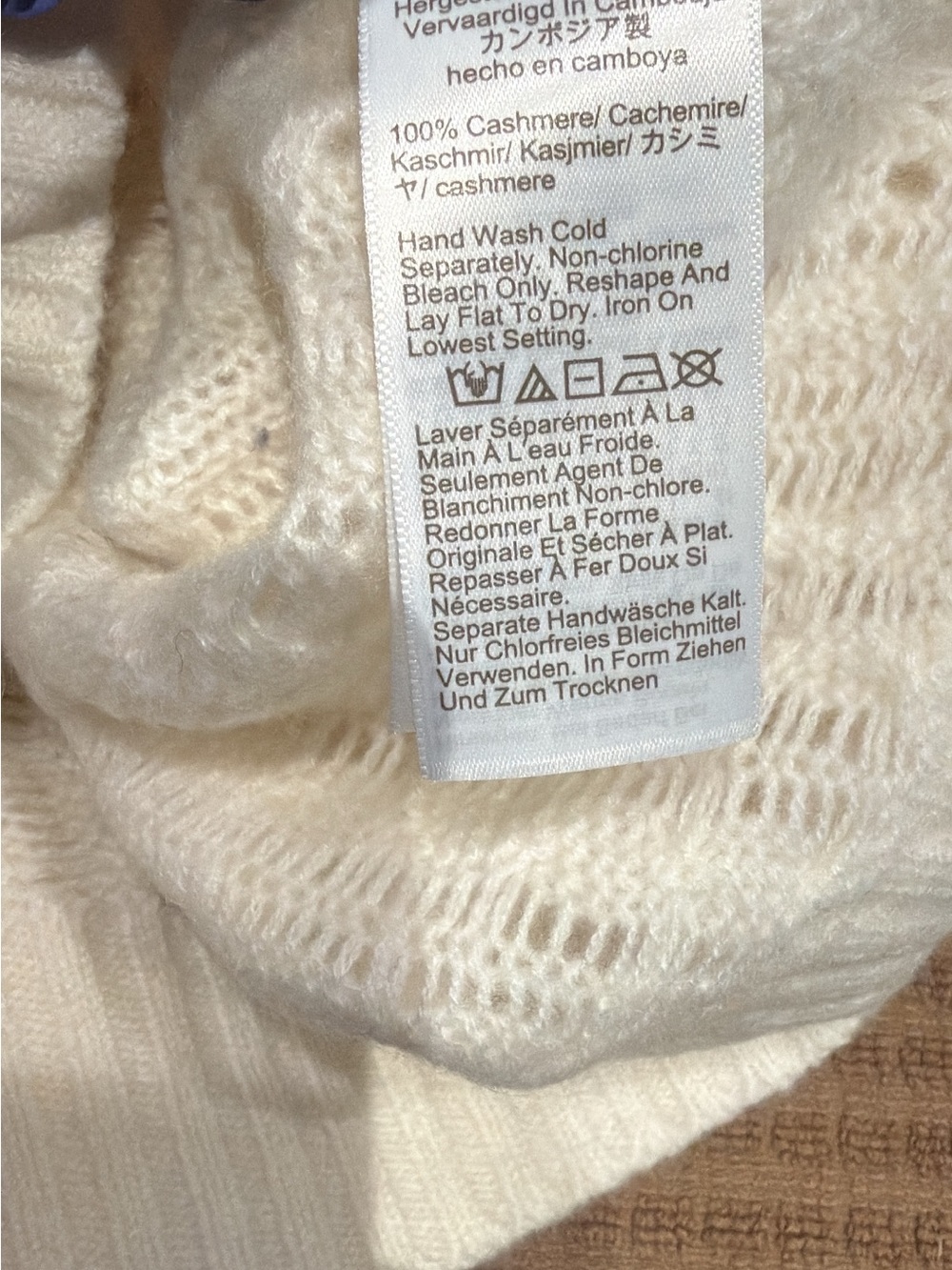 J Crew Cashmere cable-knit blouson-sleeve relaxed fit sweater Snow size L NWT - Picture 13 of 15